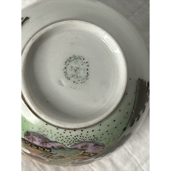 Vintage hand painted Teacup Japanese porcelain Detailed Scenery I E & C Co Japan - Picture 6 of 6
